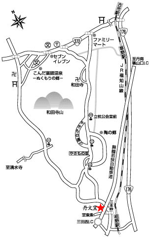 丹文窯までのマップ
